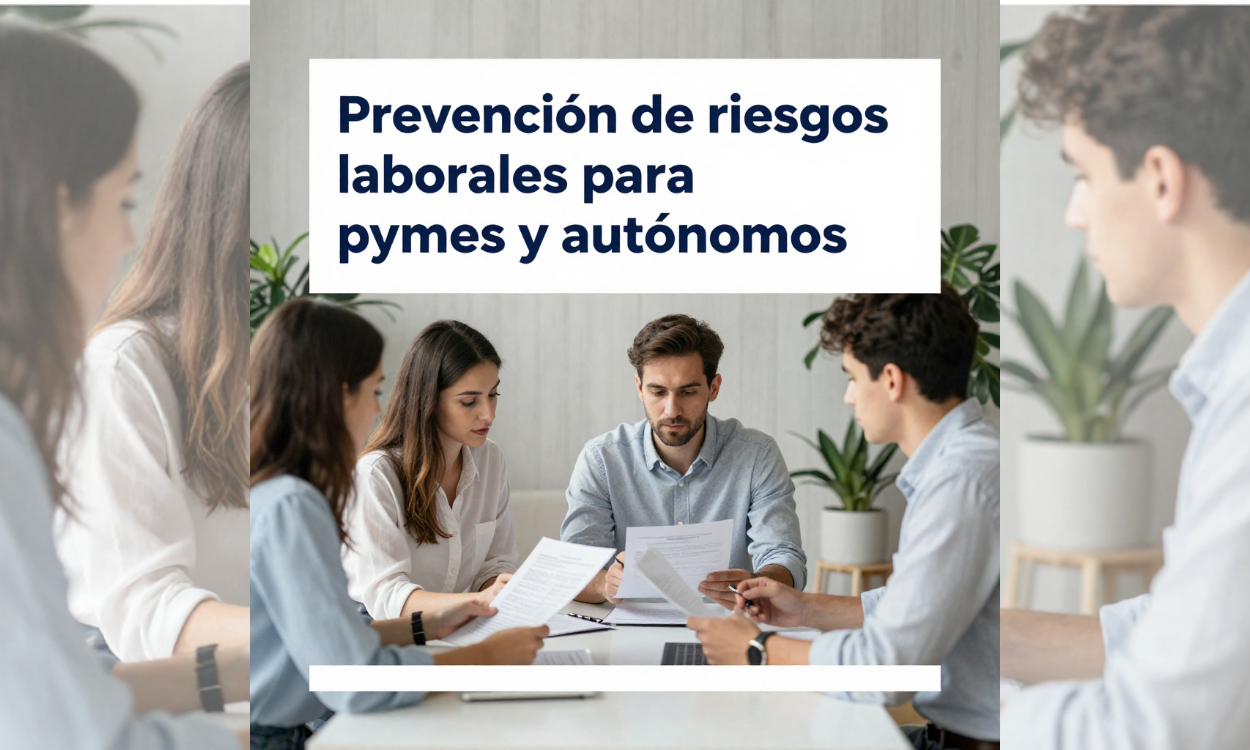 Reunidos en la Gestoria para asesoramiento sobre prevención de riesgos laborales para pymes y autónomos